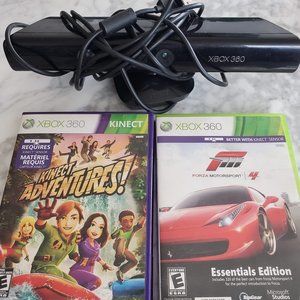 Kinect motion sensor for xBox 360 model 1414 + games